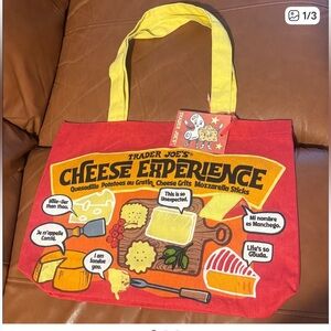 Trader Joe's Cheese Experience Tote Bag - Red & Yellow
